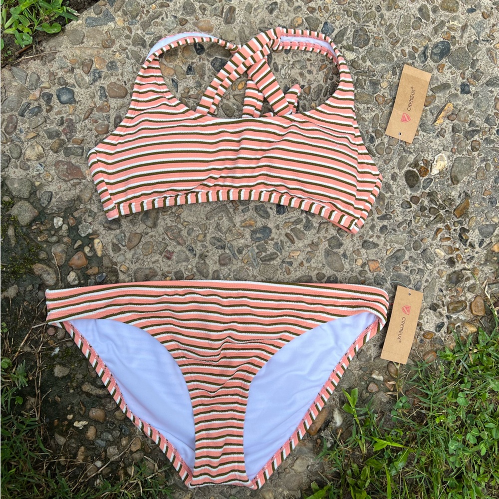 Cremieux retro striped Bikini